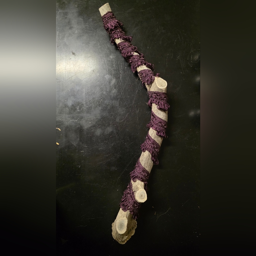 Artistic Purple Fringe Wrapped Decor Piece